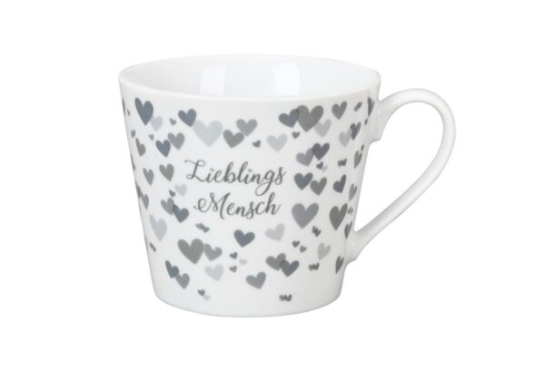 Krasilnikoff Henkeltasse Kaffeetasse Sprüche Tasse Lieblings Mensch Grau