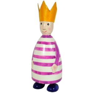 Pape Deko Figur Blechpuppe Long King König mit Krone Blechfigur Pink