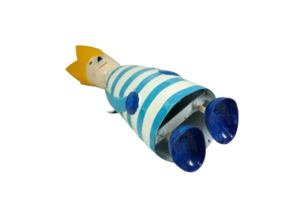Pape Deko Figur Blechpuppe Long King König mit Krone Blechfigur Blau