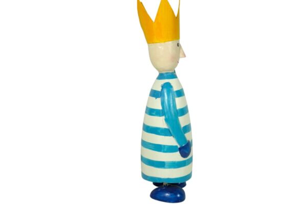Pape Deko Figur Blechpuppe Long King König mit Krone Blechfigur Blau