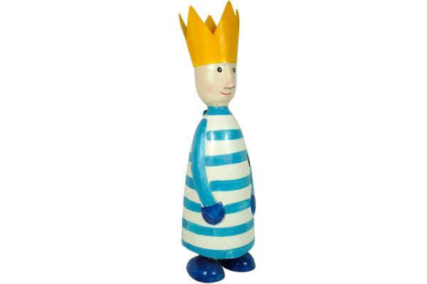 Pape Deko Figur Blechpuppe Long King König mit Krone Blechfigur Blau