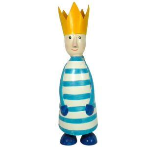 Pape Deko Figur Blechpuppe Long King König mit Krone Blechfigur Blau