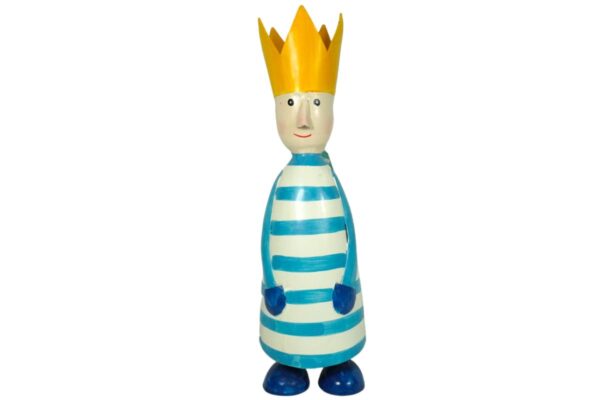 Pape Deko Figur Blechpuppe Long King König mit Krone Blechfigur Blau