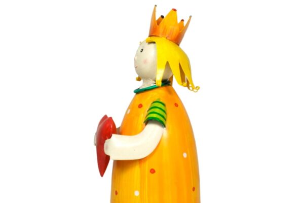 Deko Figur Metall Blechfigur Zaunhocker Orange Princess mit Herz