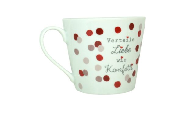 Krasilnikoff Henkeltasse Kaffeetasse Sprüche Tasse Beste Verteile Liebe wie Konfetti