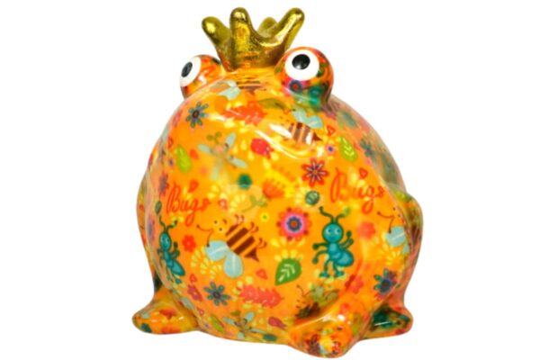 Pomme Pidou Spardose Money Bank Frosch Freddy Blau Orange Bugs