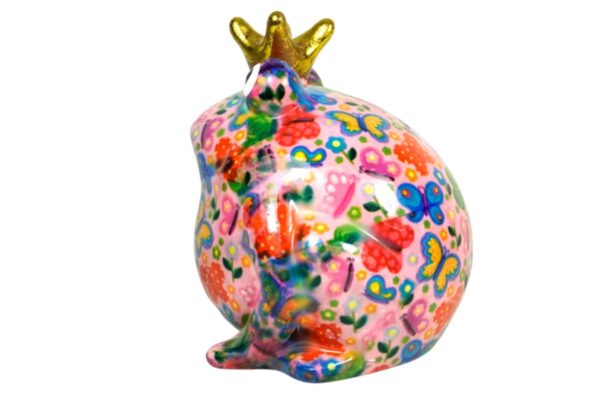 Pomme Pidou Spardose Money Bank Frosch Freddy Rosa Schmetterlinge