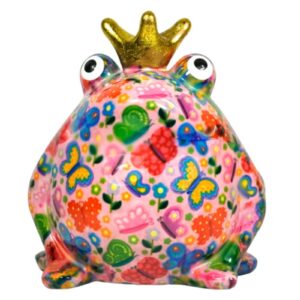 Pomme Pidou Spardose Money Bank Frosch Freddy Rosa Schmetterlinge