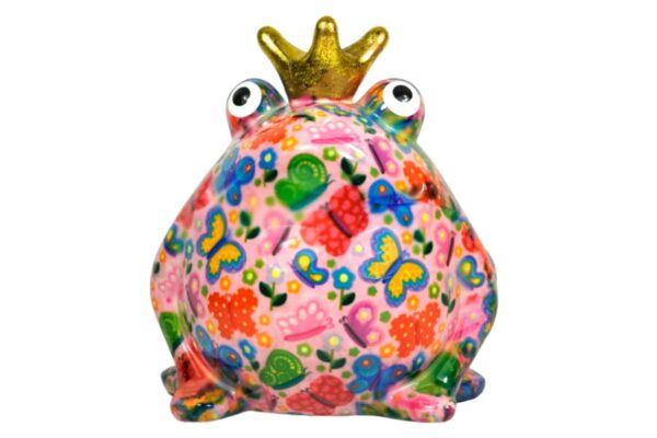 Pomme Pidou Spardose Money Bank Frosch Freddy Rosa Schmetterlinge