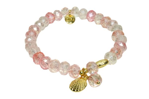 Biba Armband Crystal Perlen Damen Armband Muschel Anhänger Gold