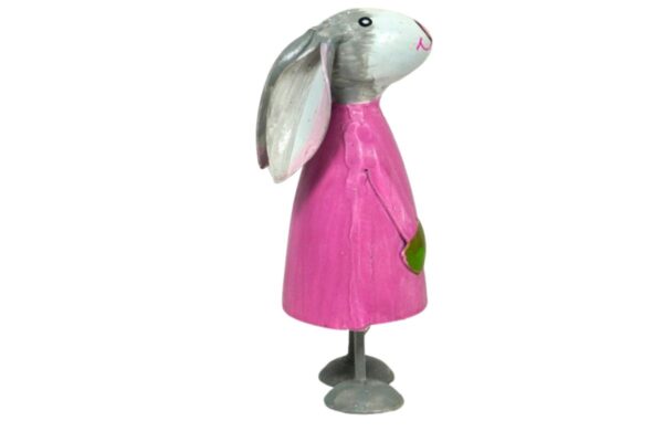 Pape Deko Figur Blechfigur Hase Betty pink Handarbeit 8cm