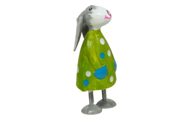 Pape Deko Figur Blechfigur Hase Betty grün Handarbeit 8cm