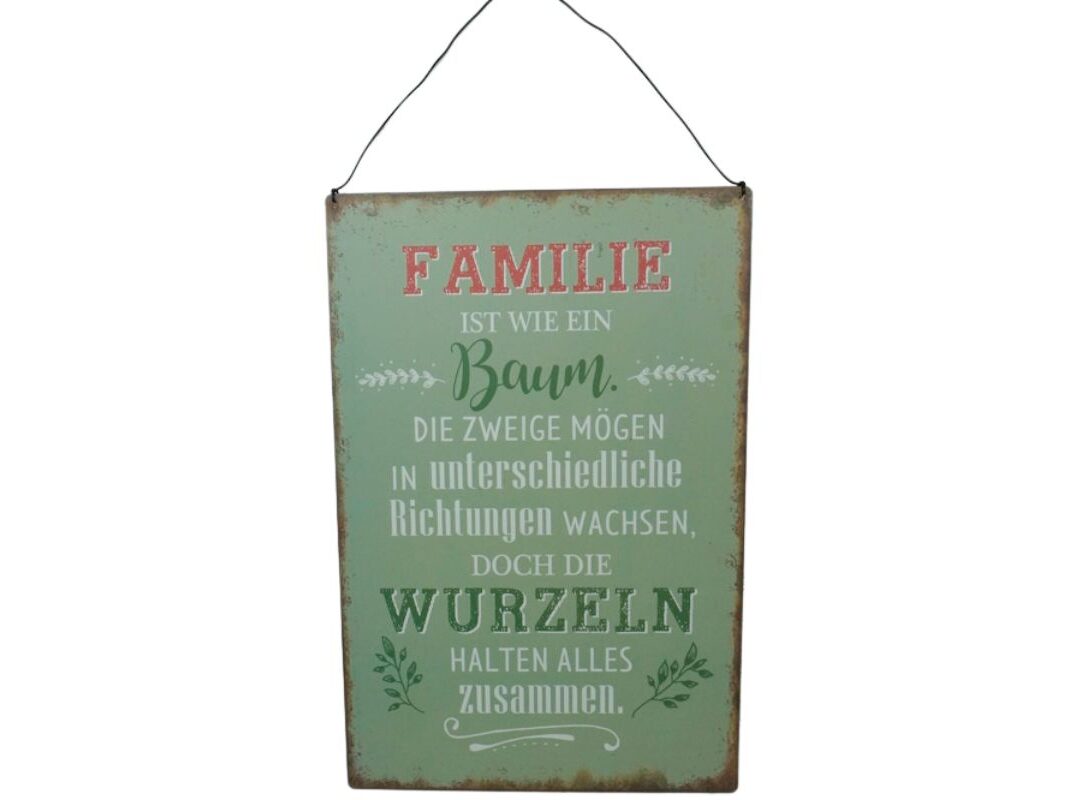 Wanddekoration 'Familienbaum' Aus Blech – Rustikales Schild Zum Aufhängen