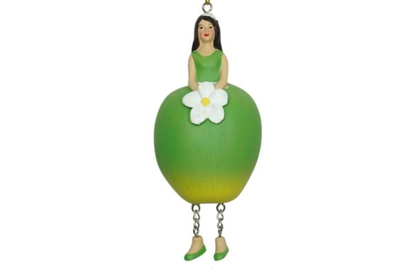Deko Figur Blumenmädchen Apfelmädchen Grün zum Hängen