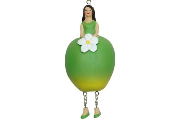Deko Figur Blumenmädchen Apfelmädchen Grün zum Hängen