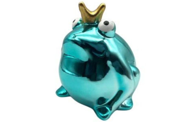 Pomme Pidou Spardose Money Bank Frosch Freddy Metallic Türkis