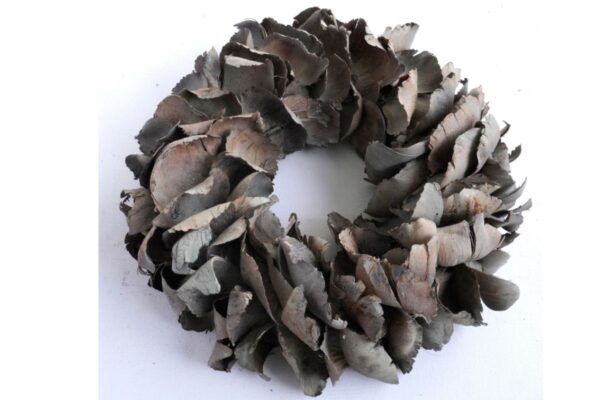 Couronne Deko Kranz Naturkranz Palm Petal Wreath White Wash 25cm∅ Handarbeit