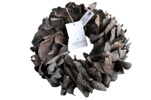 Couronne Deko Kranz Naturkranz Palm Petal Wreath Grey Wash 25cm∅ Handarbeit