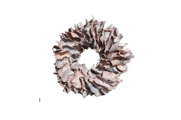 Couronne Deko Kranz Naturkranz Palm Petal Wreath White Wash 25cm∅ Handarbeit