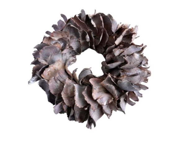 Couronne Deko Kranz Naturkranz Palm Petal Wreath White Wash 25cm∅ Handarbeit