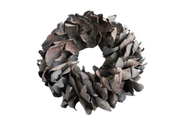 Couronne Deko Kranz Naturkranz Palm Petal Wreath Grey Wash 25cm∅ Handarbeit