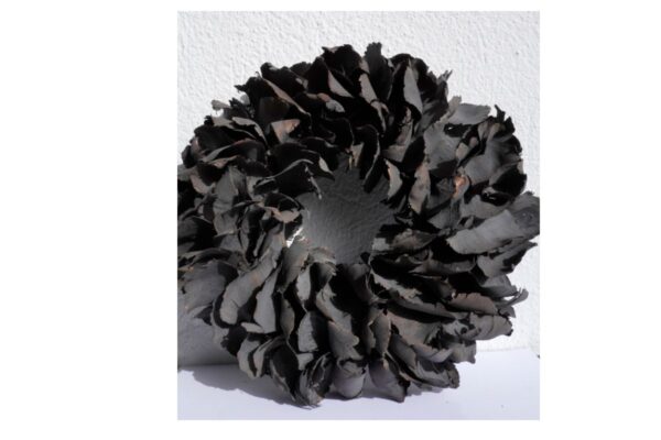 Couronne Deko Kranz Naturkranz Palm Petal Wreath Dark Grey Wash 25cm∅ Handarbeit