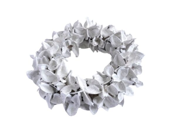 Couronne Deko Kranz Naturkranz Cotton Pod Wreath Weiß 20cm∅ Handarbeit