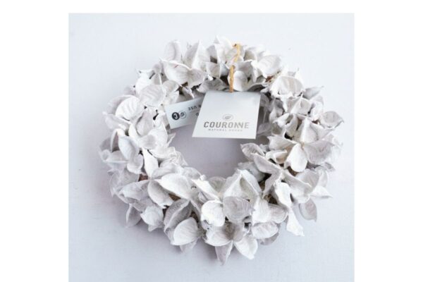 Couronne Deko Kranz Naturkranz Cotton Pod Wreath Weiß 20cm∅ Handarbeit