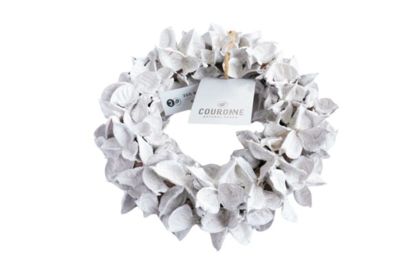 Couronne Deko Kranz Naturkranz Cotton Pod Wreath Weiß 20cm∅ Handarbeit
