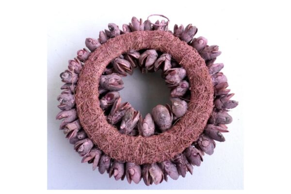 Couronne Dekokranz Wandkranz Naturkranz Handarbeit Bakuli Wreath Cerise 20 ∅