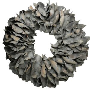 Couronne Dekokranz Wandkranz Naturkranz Handarbeit Palm Petal Wreath Dark Grey 40 ∅