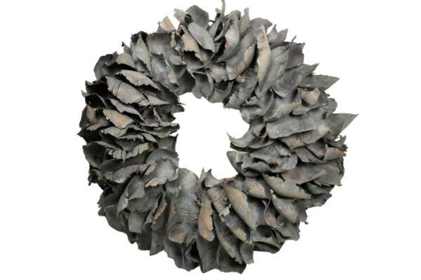 Couronne Dekokranz Wandkranz Naturkranz Handarbeit Palm Petal Wreath Dark Grey 40 ∅