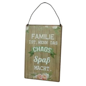 Deko Blechschild Aufhänger Wand Deko Familie ist, Wenn Das Chaos Spaß macht