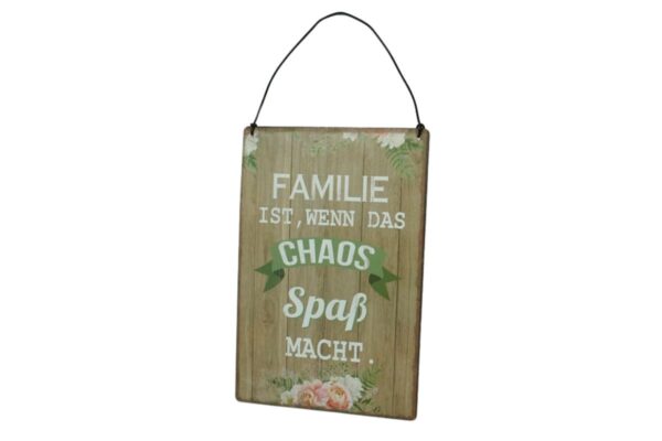 Deko Blechschild Aufhänger Wand Deko Familie ist, Wenn Das Chaos Spaß macht