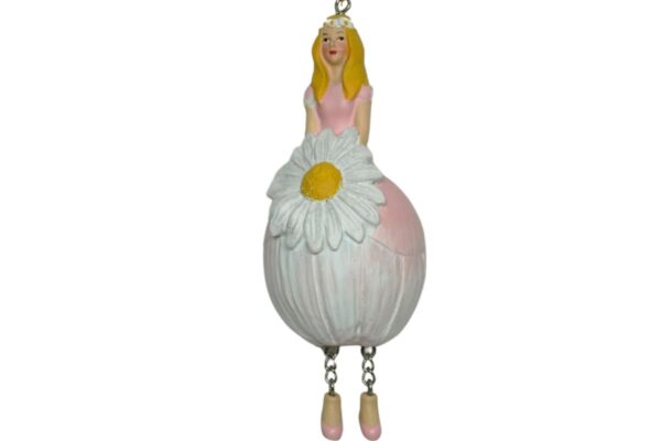 Deko Figur Blumenmädchen Gänseblümchenmädchen Rose zum Hängen