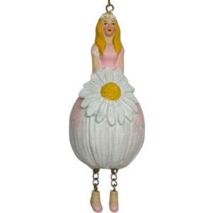 Deko Figur Blumenmädchen Gänseblümchenmädchen Rose zum Hängen