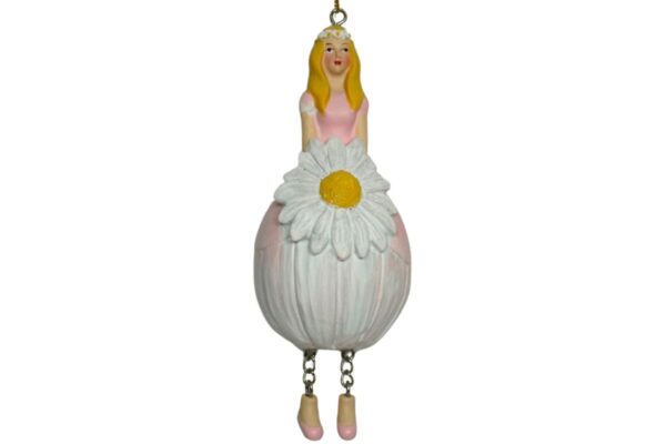 Deko Figur Blumenmädchen Gänseblümchenmädchen Rose zum Hängen