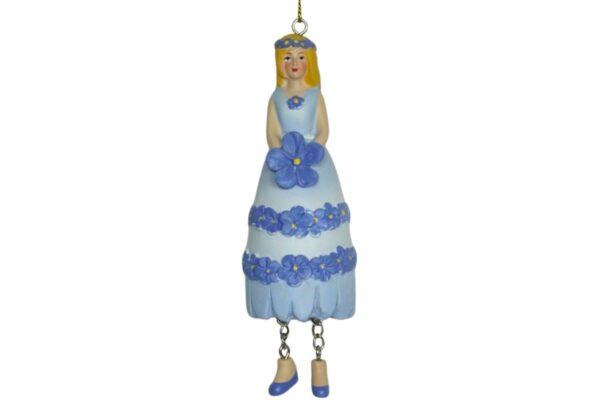 Deko Figur Blumenmädchen Vergissmeinnichtmädchen blau zum Hängen