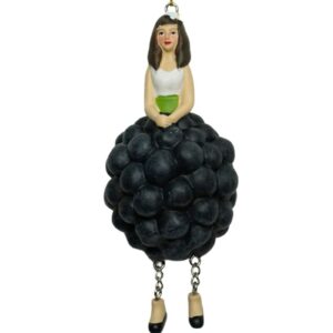 Deko Figur Blumenmädchen Weintraubenmädchen Schwarz zum Hängen