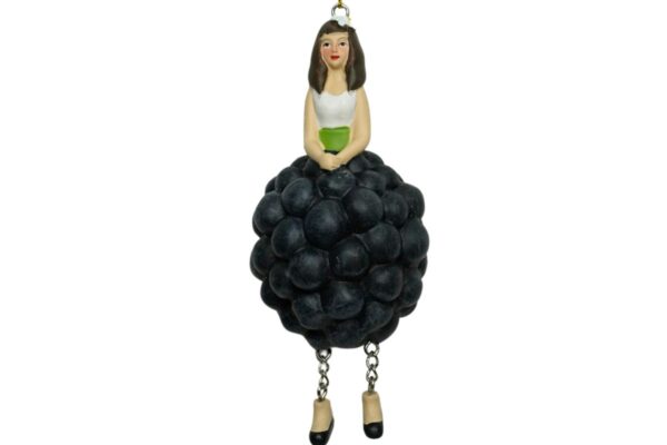 Deko Figur Blumenmädchen Weintraubenmädchen Schwarz zum Hängen