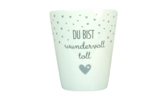 Krasilnikoff Kaffeebecher Sprüche Tasse Mug Cup Du bist wundervoll toll