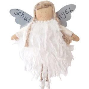 Baden Schutzengel Aufhänger Deko Engel im Federkleidchen Weiß Cyntia