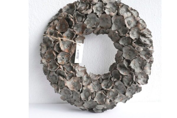 Couronne Dekokranz Wandkranz Türkranz Naturkranz Coco Flower Wreath Grey Wash 40 ∅