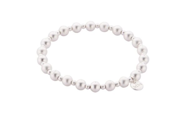 Biba Armband Polymer Perlen 12mm Silver Damen Armband Anhänger Silber