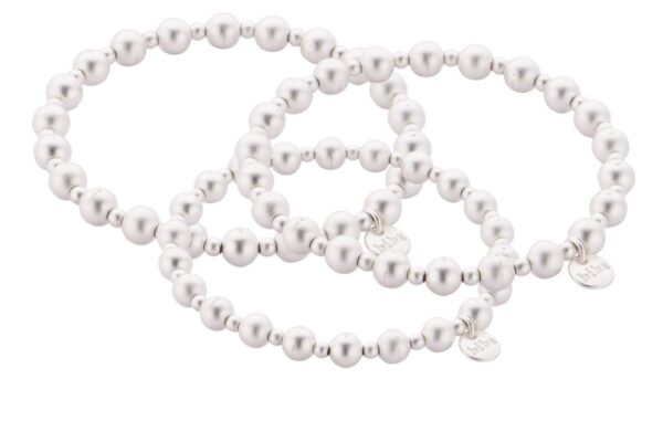 Biba Armband Polymer Perlen 12mm Silver Damen Armband Anhänger Silber