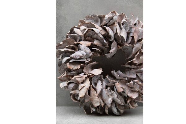 Couronne Dekokranz Wandkranz Naturkranz Handarbeit Palm Petal Wreath White Wash 40 ∅