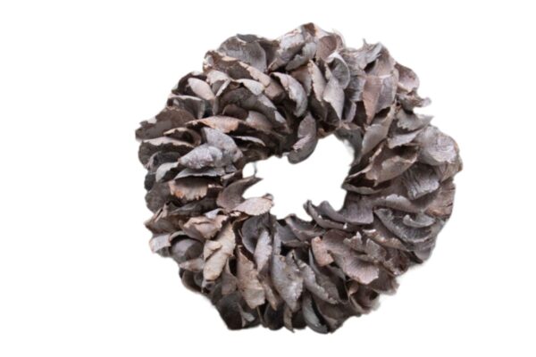 Couronne Dekokranz Wandkranz Naturkranz Handarbeit Palm Petal Wreath White Wash 40 ∅