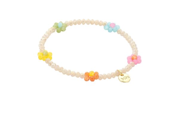 Biba Armband Summer Flower Crystal Perlen 4mm Ø Anhänger Gold
