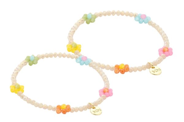 Biba Armband Summer Flower Crystal Perlen 4mm Ø Anhänger Gold