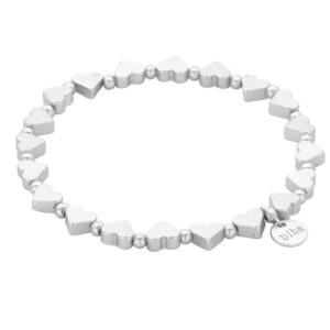 Biba Armband "Heartly" Matt Silber Anhänger Matt Silber